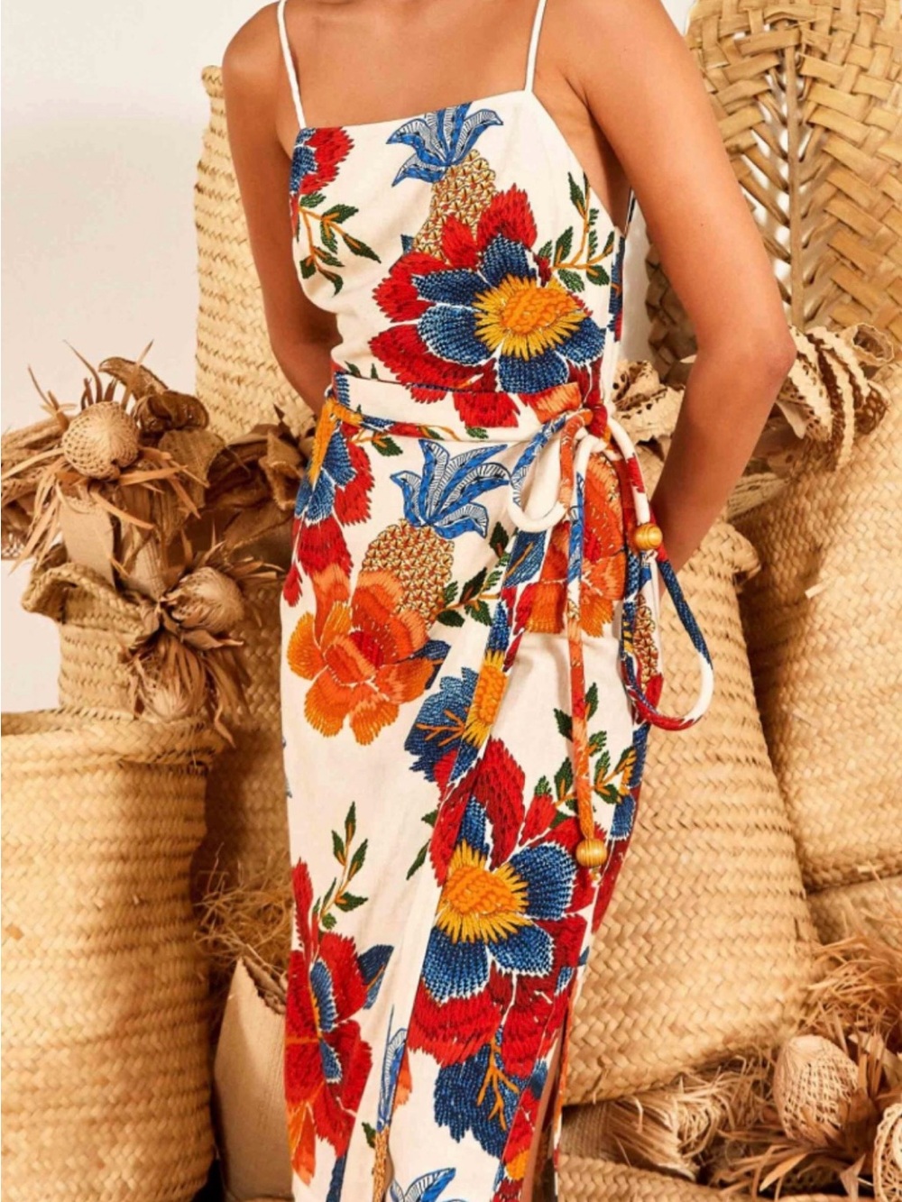 FARM Rio Pineapple Flowers Midi dress Medium